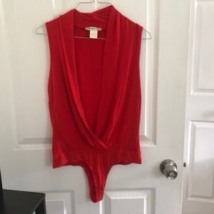 Arden B plunge halter bodysuit